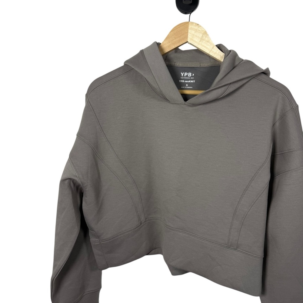 Abercrombie YPB Women’s NeoKnit Wedge Popover Hoodie in Taupe Size S - Picture 8 of 13
